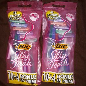 2 New 14-Packs Bic Silky Touch Razors *